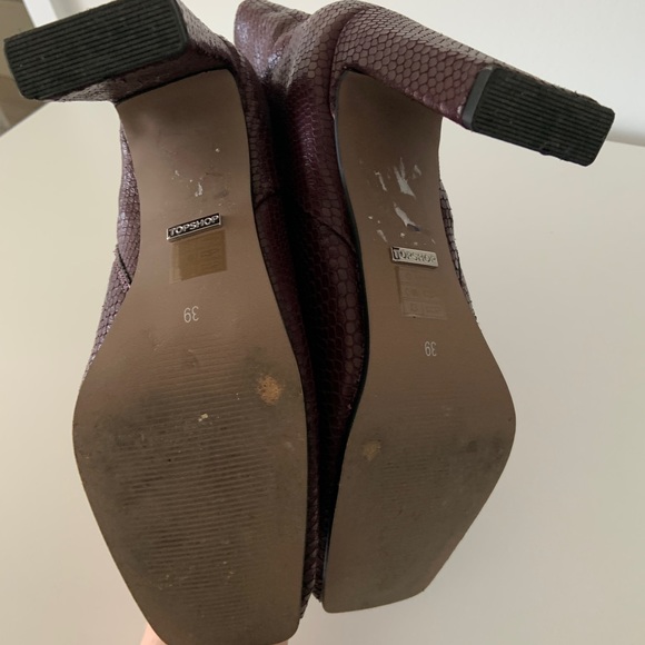 Top shop faux- snakeskin heeled booties - Picture 5 of 5